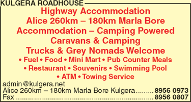 Kulgera Roadhouse - Accommodation Perth 1