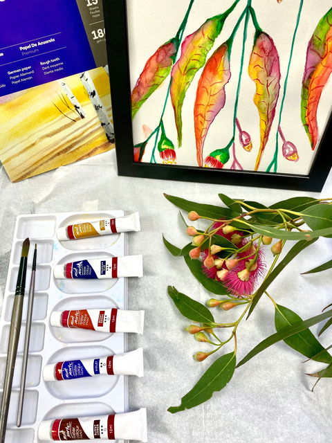 Watercolour Paint & Sip Class: Eucalyptus Leaves - Accommodation Perth 0
