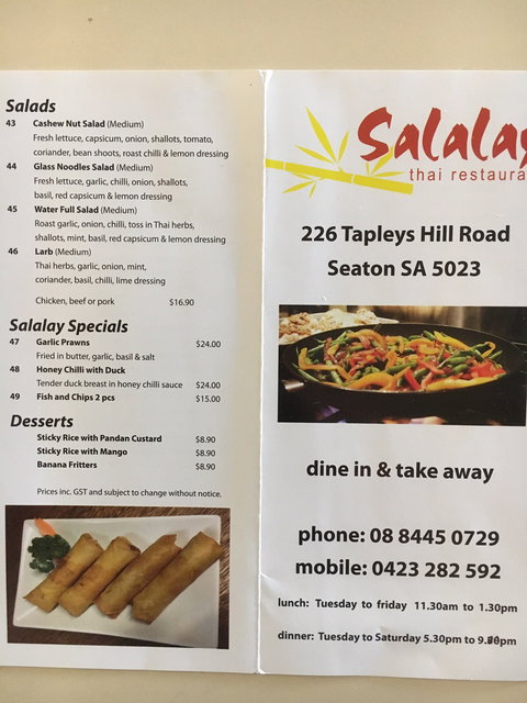 Salalay Thai Restaurant - Accommodation Perth 5