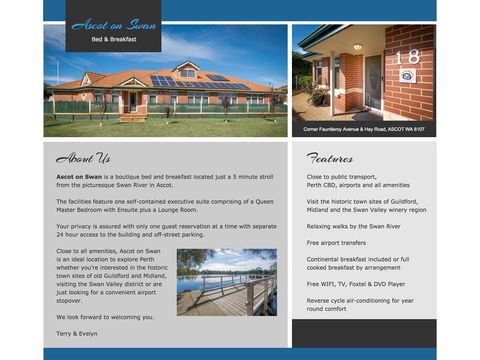 Ascot On Swan Bed & Breakfast - Perth Resorts 14